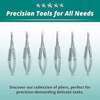 Excelta 383 Self-Opening Miniature Straight Tip Needle Nose Pliers, 3 Inch Stainless Steel, for Precision Work in Confined Spaces, Intermediate