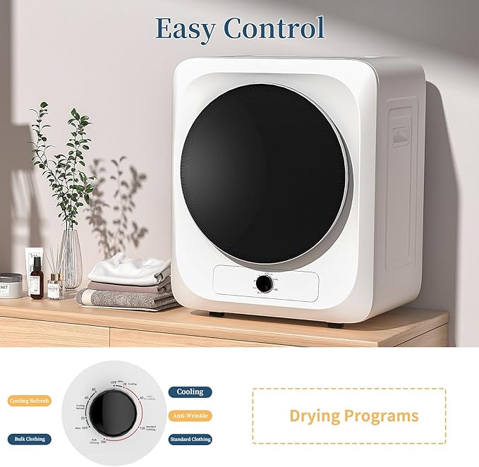 Zynkez 25Lbs Washer and 10Lbs Dryer Combo, Full Automatic Portable Laundry Set with 10 Wash Programs, 5 Dry Modes, Stainless Steel Tub, Compact for Apartments, Dorms, RVs