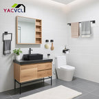 YACVCL 5-Pieces Matte Black Bathroom Hardware Accessories Set 23.6 Inch Towel Bar Set Upgraded Toilet Paper Holder with Shelf Stainless Steel Wall-Mounted Bathroom Hardware Set