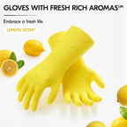 Vgo... Household Cleaning Gloves,Double-layer,Lined Dishwashing Gloves,Long Sleeves for Kitchen,Bathroom Cleaning(TP1117)