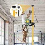 12 Ft./3.7M Professional Lasers Level Pole with Tripod, Adjustable Telescoping Pole for Leveling Tools, Multi-functional Fine-tuning Bracket with 1/4” and 5/8” Thread Adapters, Includes Carrying Bag