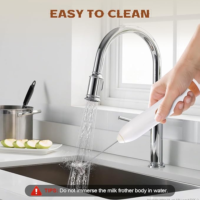 Milk Frother Handheld Rechargeable,Hand Mixer Electric Whisk with 2 Speeds,Drink Mixer Coffee Frother With 2 Stainless Steel Whisks for Coffee, Matcha, Lattes, Cappuccino,Egg,No Stand,Brown