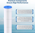 PUREPLUS 5 Micron 20" x 4.5" Whole House Pleated Sediment Filter for Well Water, Replacement Cartridge for ECP20-20BB, AP810-2, SPC-45-2020, R30-20BB, HDC3001, ECP5-20BB, 4Pack