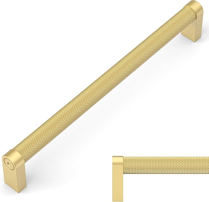 Amerdeco 10 Pack Brushed Gold Cabinet Pulls 7.5 Inch Hole Centers Kitchen Cabinet Handles Hardware Kitchen Handles for Cabinets Handles ZH0064