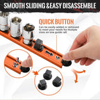 Magnetic Socket Organizer, 3-Piece Heavty Duty Aluminum Socket Holder, Socket Rail for Tool Box, Premium Quality 360° Swivel Socket Rack with 42 Clips for 3/8-Inch(Orange)
