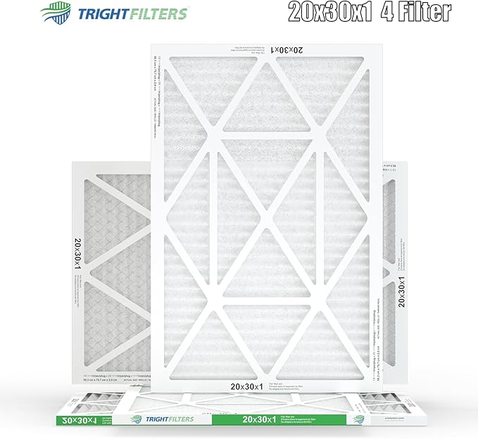 20x30x1 Air Filter 4 Pack, MERV 8 Pleated Dust Defense Air Filters Replacement Air Conditioner HVAC AC Furnace Filter, Durable and Lightweight