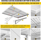 4-pack 2x3ft Adjustable Garage Wall Shelving 1120lbs Load Capacity Heavy Duty Wall Mounted Storage Shelf Metal Floating Shelves for Garage(White)