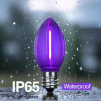 C7 Replacement Bulbs, Dark Purple LED Halloween Lights, Christmas Light Replacement Bulbs for Xmas Tree Patio Holiday Party Prom Wedding Decor, E12 Candelabra Base -10 Pack