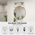 mavcadonf 2-Lights Vanity Lights, Bathroom Light Fixtures Over Mirror, Brushed Nickel Vanity Light, Farmhouse Wall Lights with Clear Glass Shade, Bathroom Wall Lamp for Mirror Kitchen Bedroom