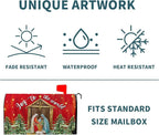 Kawani Christmas Magnetic Mailbox Cover - Merry Christmas Joy to The World - Standard Size 21x18 Inch Winter Holiday Xmas Decorative Post Letter Box Cover for Garden Yard Decor