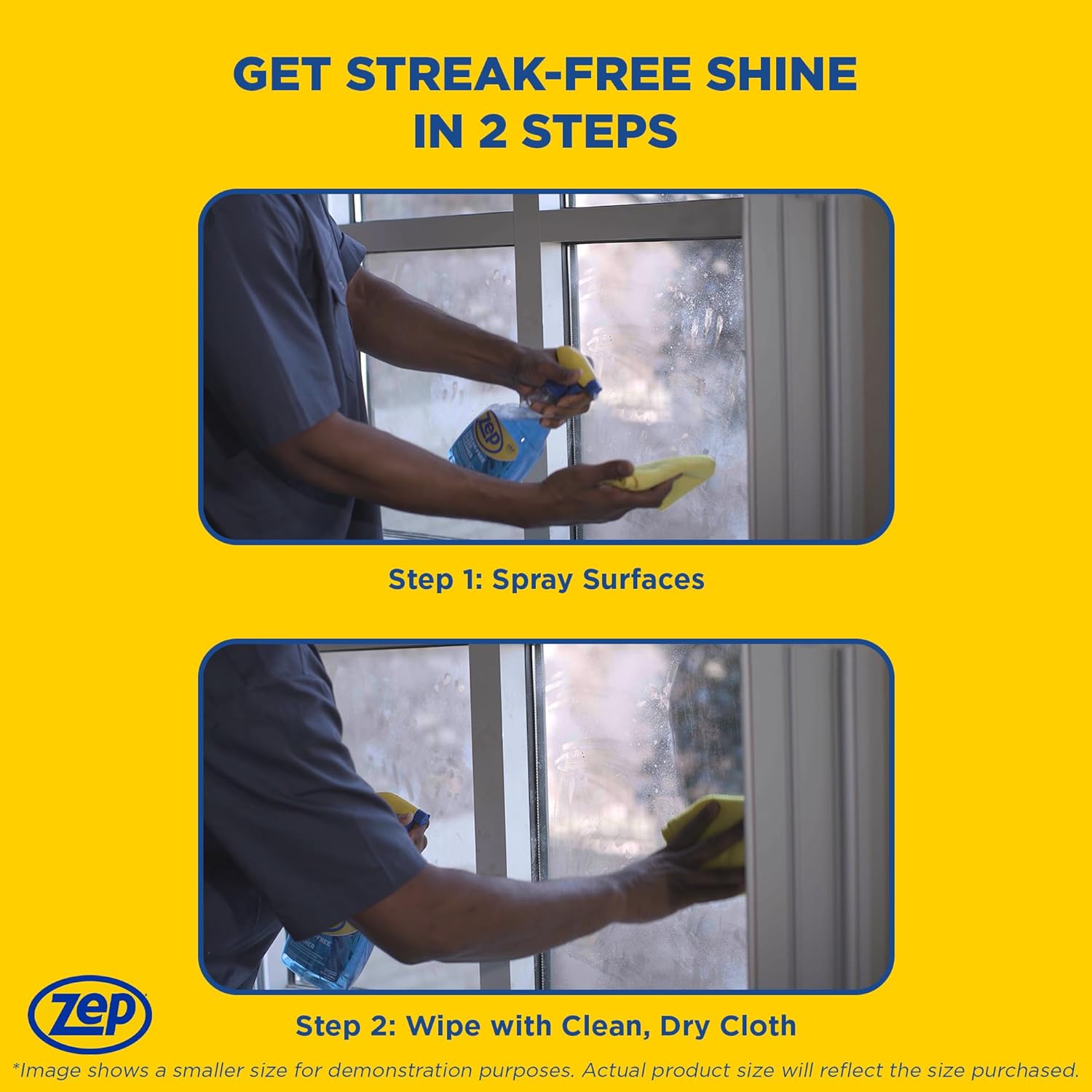 Zep Streak-Free Glass Cleaner - 1 Gallon - (Case of 2) ZU1120128 - Pro Formula Clean