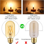 LiteHistory E26 LED Bulb 6W Equivalent E26 Bulb 60 watt Warm White 2200K Amber E26 Edison Bulb dimmable AC120V 400lm Tubular T14 T45 LED Bulb for Pendant, Sputnik,Vanity,Wall sconces Pack of 6