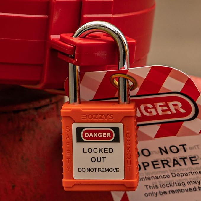 Lockout Tagout Locks with 2 Master Keys｜12-Pack Orange OSHA Loto Lock｜Keyed Different & Laser Coding｜Lock Out Padlock Kits for Machinery & Electrical Panels