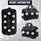 FASTECH 22 Inch Tool Bag, Waterproof Wide Mouth Tool Kit, Heavy Duty Tool Bag Organizer With Shoulder Straps and Molded Base, Tool Storage Package For Screwdrivers, Pliers, Nut Drivers (DarkBlue22IN)