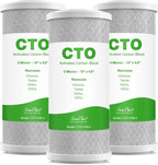 SimPure 4.5" x 10" Carbon Whole House Water Filter 5 Micron Coconut Shell Charcoal Replacement Cartridges for System Housing DB10P, DB10C, FC15B, GE GXWH40L, GXWH35F, BB-10B, FXHTC, WGB21B, 3-Pack