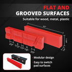 S&F STEAD & FAST 4.5" Soft Jaws for Bench Vise with Z Holder, 2 Pairs, Strongly Magnetic Vise Jaw Pads, TPU, Multi-groove and Textured Inserts, for Clamping, Woodworking, Metal, Plastics