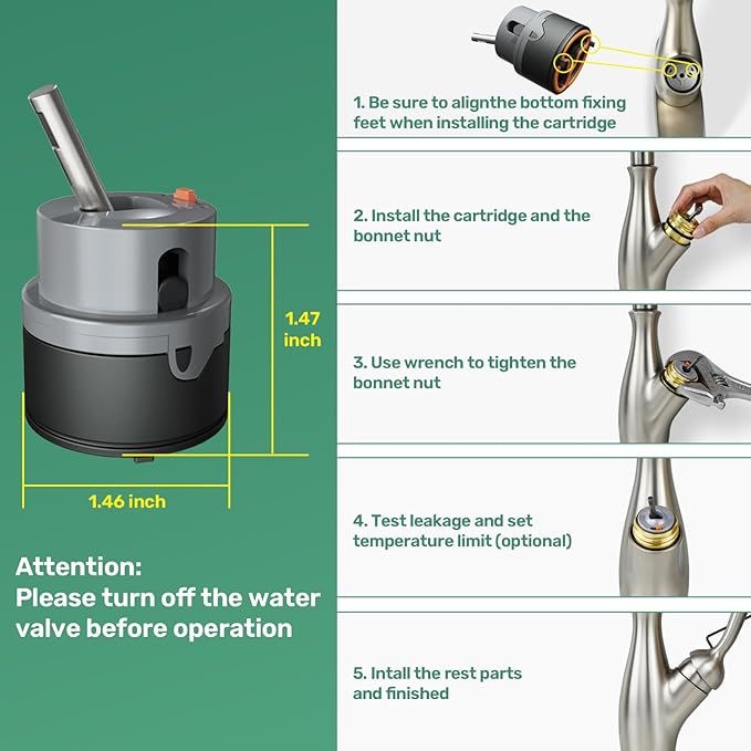 RP50587 Cartridge Replacement for Delta Single Handle Lavatory and Kitchen Faucets with DIAMOND Seal Technology (36mm Motion Cartridge), Includes RP51503 Bonnet Nut and Wrench.