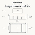 Blue Ginkgo Large 12-Drawer Cabinet – Stackable Clear Organizer for Hardware, Beads, Plastic Bricks, Office, and Craft Storage (Made in Korea, Blue)