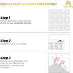 MervKing 16x25x5 Air Filter Actual Size: 15.88" x 24.88" x 4.38" MERV 13 MPR 1500-1900 | MADE IN USA | 1-Pack | Pleated HVAC AC Furnace Replacement