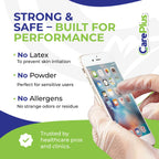 CARE PLUS Pro Vinyl Clear Gloves - Small Size, 100 Count | Latex-Free, Powder-Free, Heavy Duty, Non-Sterile, | Food Prep, Kitchen & Cleaning Gloves, Hair Coloring | Ideal for Professional Use