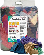 Color T-Shirt Rags – 600 lbs Pallet (24x25 lbs Bags), Bulk Cotton T-Shirt Cleaning Rags for Shop, Garage, Paint & Multipurpose Use
