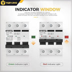 DC Circuit Breaker 16 Amp Solar Panel Disconnect Switch 12V-500V 3 Poles Miniature Solar Circuit Breaker for Outdoor PV Homes Battery, AC 110V DIN Rail MCB