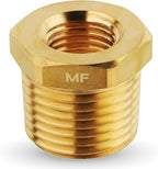 MAACFLOW brass 1/2" Male NPT to 1/4" Female NPT Adapter Reducer Hex Bushing (Thread OD 0.81" - ID 0.44") (Pack of 1)