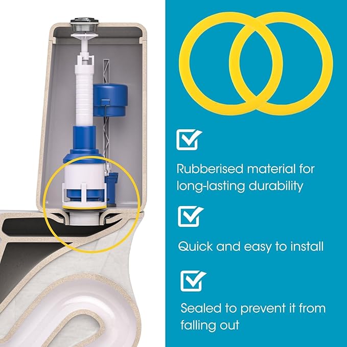 5 Pcs Flush Valve Seal for Kohler Toilets GP1059291 2475620 Upgraded Silicone Seal Kit Compatible with Kohler Canister Flush Valve Seal, Chemical Resistant, Parts for Toilets Tank Canister Gasket Kit