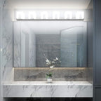 Aipsun 6 Lights Modern LED Bathroom Vanity Light Acrylic Stainless Steel Chrome Up and Down Bathroom Wall Light Over Mirror(White Light 6000K)