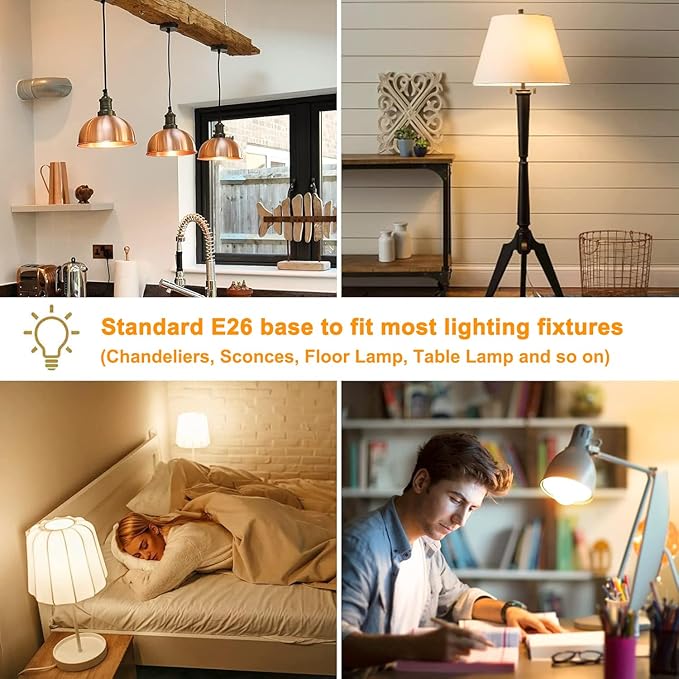 A19 LED Light Bulb 3000K Warm White, 12 Pack high Output A19 LED Bulb Soft White 800LM 120V 9W, Equivalent 60W, No Flicker E26 Base, Non-Dimmable A19 E26 LED Bulb Long Lasting for 25 Years.
