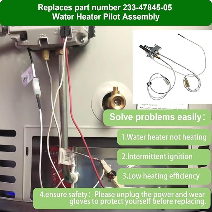 233-47845-05 Water Heater Pilot Assembly Compatible with Bradford White Water Heater,233-47845-05 Pilot Assembly Replace for 415-47845-05,233-47845-02A,233-47845-03