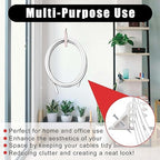 100Pcs Cable Stackers, White Cable Staples Clips with Steel Nails, Electrical Wire stackers, Insulated Cord Staples Multi Cable Wire Clips for Suitable Most Cables