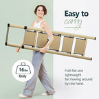 WOA WOA 5 Step Ladder for 10 Feet High Ceiling, Lightweight Foldable Ladder with Non-Slip Wide Pedals, Step Stool with Safe Handrail, Space Saving for Home, Kitchen, Indoor & Outdoor 300lbs - Gold