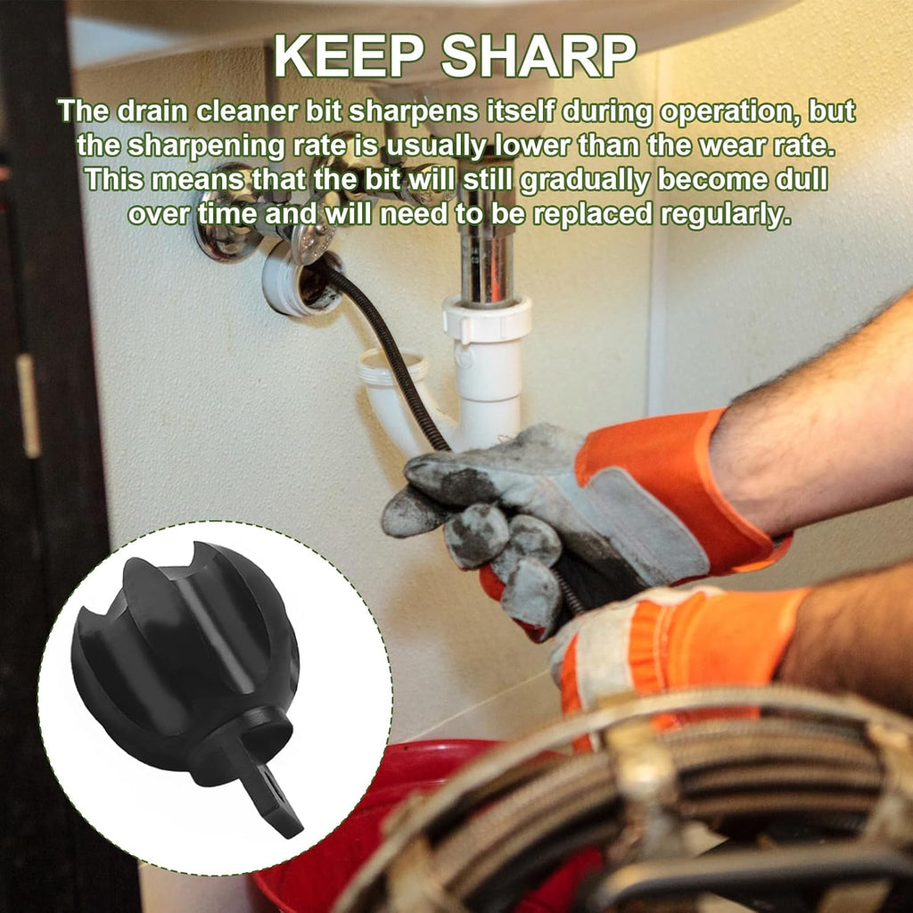 Drain Cleaner Cutter Heads 1-1/2 Inch Clog Chopper Multi Function Cuttin Tool, Black