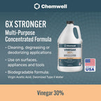 30% Vinegar 4 Gallons (4 Pack, 1 Gallon) - General Purpose All-Natural Multi-Surface Cleaner for Home, Patio & Commercial - High Performance, Powerful Concentrated Acetic Acid - Made in USA