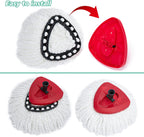 4 PCS Spin Mop Replacement Head,100% Microfiber Mop Heads Replacements Compatible with Triangle Spin Mop,360 Degree Round Spin Mop Replacement Head for Easy House Cleaning Floor Mopping