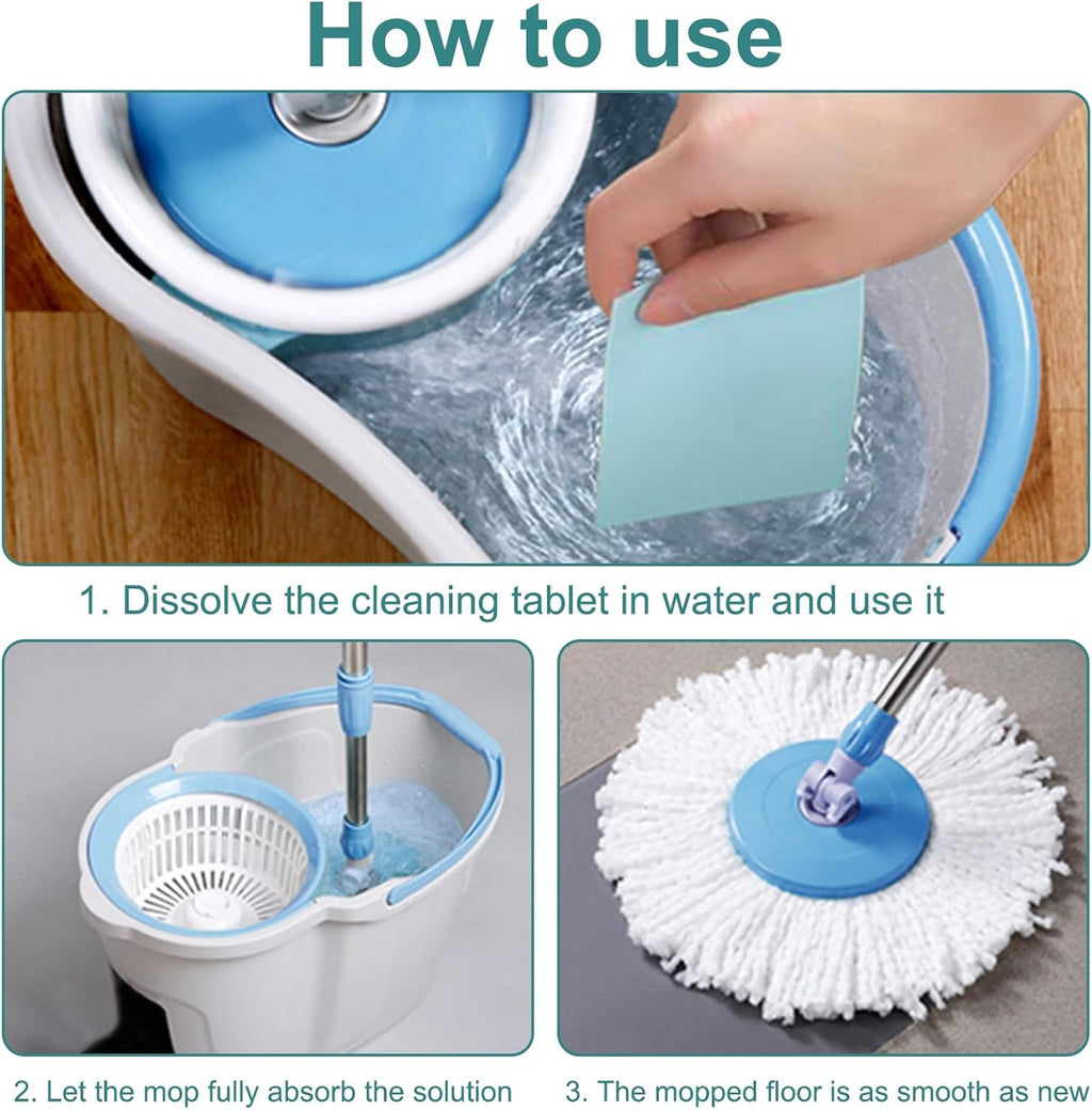 Floor Cleaning Tablets Sheets, Method Hardwood Floor Cleaner and Polish Pack of 240, Concentrate Mild Scent For RV Wall Tiles, Hardwood, Laminate Floor, Blue