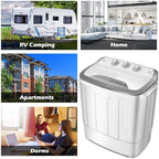 Giantex Portable Washing Machine, 13lbs Washer and Spinner Combo, Semi-Automatic Laundry Clothes Machine, Compact Twin Tub Mini Washer for Apartment Camping Dorms RV
