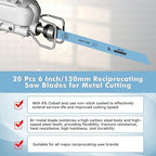 20 Pack 9 Inch 14 Tpi Reciprocating Saw Blades for Sheet Metal, Pipes, PVC Plastic, Profiles Cutting, Bi-Metal Sawzall Blades with 8% Cobalt for Longer Life and Faster Cutting Speed
