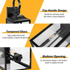 19" Black Outdoor Wall Lantern 2-Light, Large Outside Modern Porch Sconce Light Fixture, Industrial Porch Light Wall Mount with Glass, Waterproof Farmhouse Exterior Lamp Lighting （1 Pack）