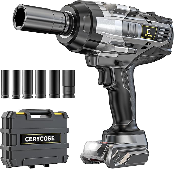 Cordless Impact Wrench 1/2 inch for DeWalt Max20V Battery: 1700FT-LBS High Torque Impact Wrench Heavy Duty Tool with 6 Sockets - Brushless Electric Impact Gun Includes LED Work Light - Bare Tool Only