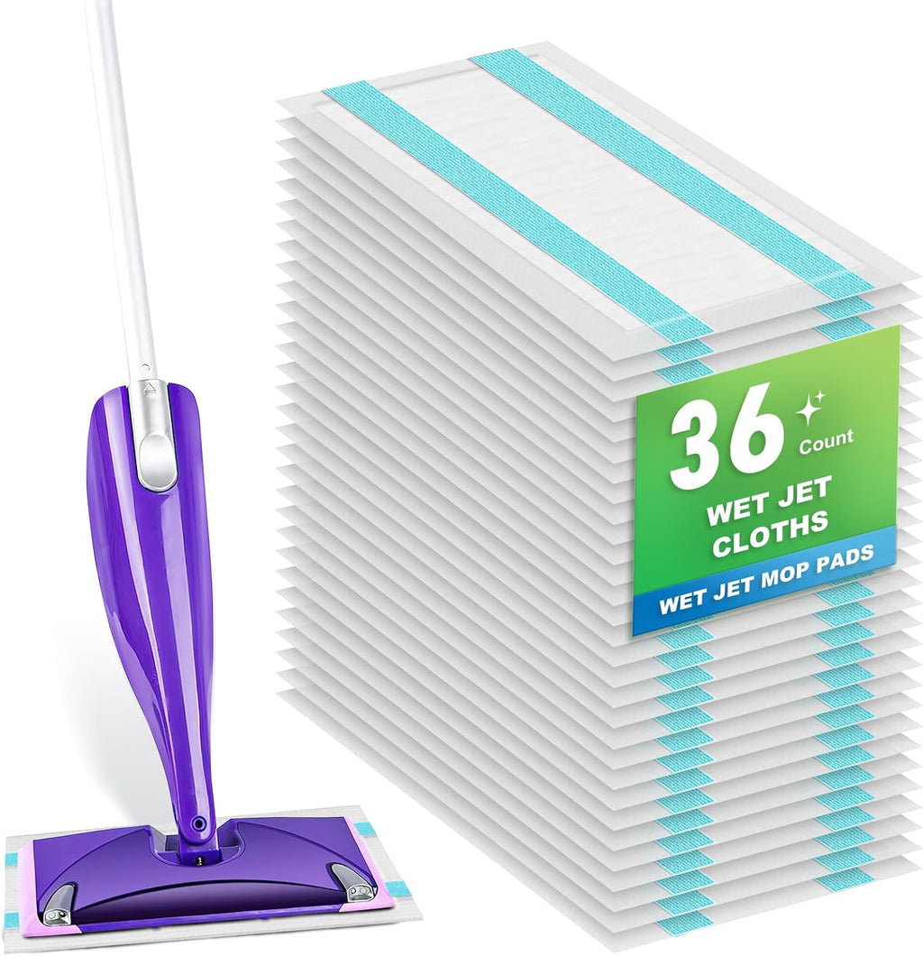 36-Pack Disposable Mop Pad Refills for Swiffer Wet Jet Spray Mop - Wet Jet Pads for All Floor Types - 5 Layers Thickened Durable and Super Absorbent