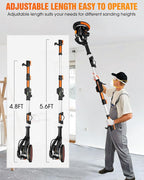 Electric Drywall Sander with Vacuum Dust Collection, Variable Speed, LED Light, Foldable Handle, Sanding Discs & Grids