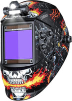 ARCCAPTAIN 3.94" x 3.66" Auto Darkening Welding Helmet, Solar Powered True Color Welding Hood, 1/1/1/1 Top Optical Clarity Welder Helmet, 4 Arc Sensor Wide Shade 4/5-9/9-13 for Stick MIG TIG Cut