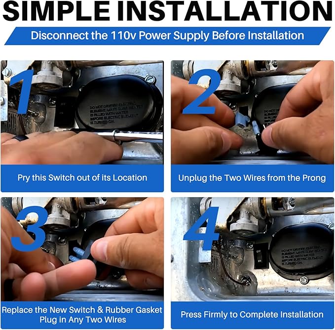 232362 RV Water Heater Switch Electric Element Part for Suburban SW Electric Series Water Heaters, 232259 Spare Assembly for SW-4/6/10/12/16-DE/DEC/DEL/DELC/DEM/PE/PER DSI Models, 233358