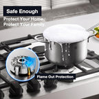 ROBAM 36" Gas Cooktop G515 with 5 Made in Italy Power Brass Burners, Built-in NG/LPG Convertible Gas Stove, Tri-Ring 20,000 BTUs Center Burner with Flame Failure Protection