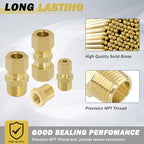 53 Pcs Brass Compression Fittings Assortment Kit, 1/8" 3/16" 1/4" 3/8" 1/2" OD Tube & NPT Thread Compression Union Fittings Connectors & Compression Sleeves Ferrules
