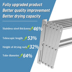 Guevara Wall Mounted Clothes Drying Rack,Stainless Steel Foldable Drying Rack for Laundry Room/Bathroom Tower，Easy to Install 31-inch Rod, 120 lbs Large Capacity- Indoor and Outdoor Use