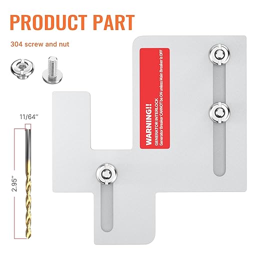 Generator Interlock Kit Fit for Eaton Cutler Hammer BR and CH Series Breaker 150 or 200 Amp Panels 1 1/4-1 7/16" Space Between Main and Generator Breaker