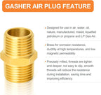 GASHER 8PCS Brass Pipe Fitting Hex Nipple Kit 1/8 inch 1/4 inch 3/8 inch 1/2 inch